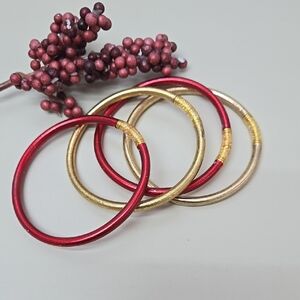 Budha All Weather Bangles Womens Bracelets Color Red,Gold.  It's not Budhagirl
